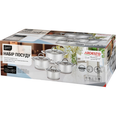 Набір посуду Ardesto Gemini Gourmet 8 предметів (AR1908PS) Вінниця - фото 6