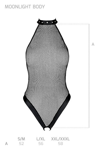 Боді-халтер з відкритим доступом Passion MOONLIGHT BODY L/XL black Sex Aura Київ - фото 8