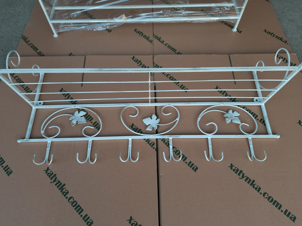 Вішалка кована настінна велика M-082 для одягу Б3913 Бежевий Київ - фото 2