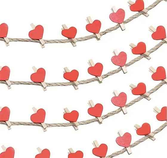 Декоративні маленькі прищіпки з сердечками 10 шт Сміла