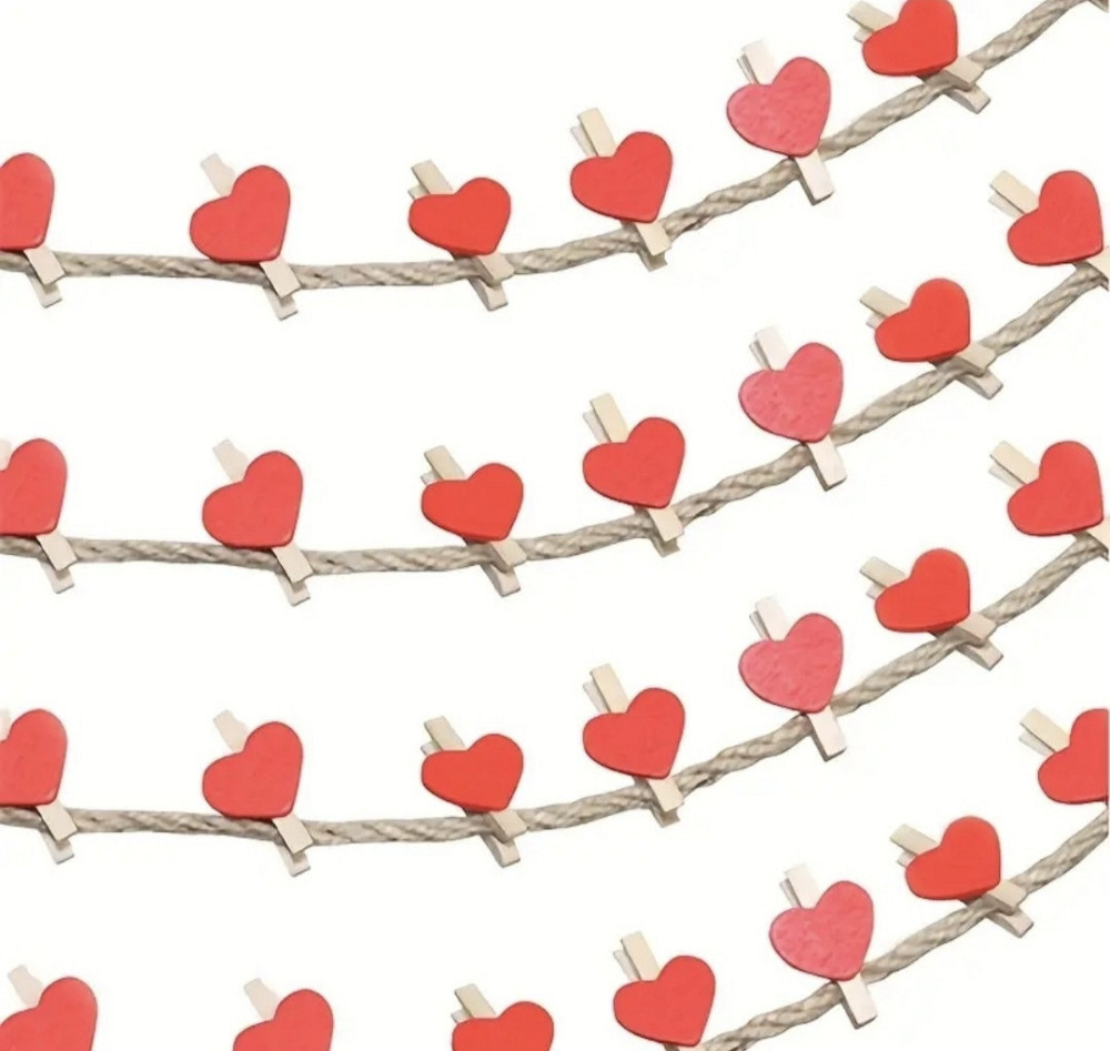 Декоративні маленькі прищіпки з сердечками 10 шт Сміла - фото 3