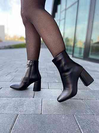 SANTINI Черевики жіночі SANTINI чорні натуральна шкіра висота 14см каблук 8см (01245-11) Коломыя