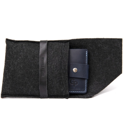 Портмоне Grande Pelle З натуральної шкіри Темно-синє (11461) Вінниця - фото 9