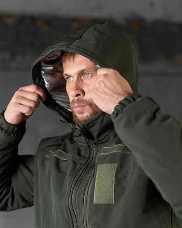 Зимняя тактическая мужская куртка Softshell софтшел теплая подкладка блестящяя OMNI-HEAT олива  XXL Одесса