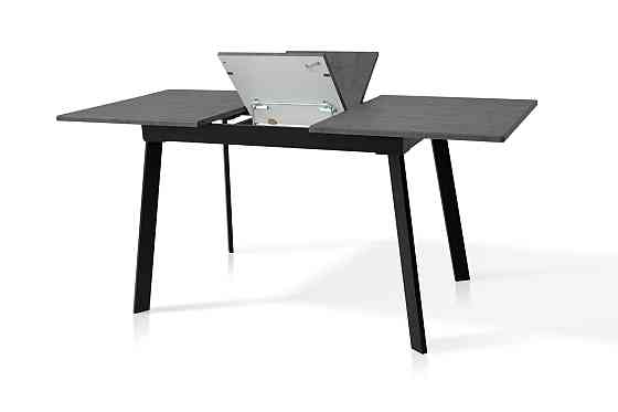 Стіл Етна 120(+40)*75 чорний метал/мрамор темний Київ