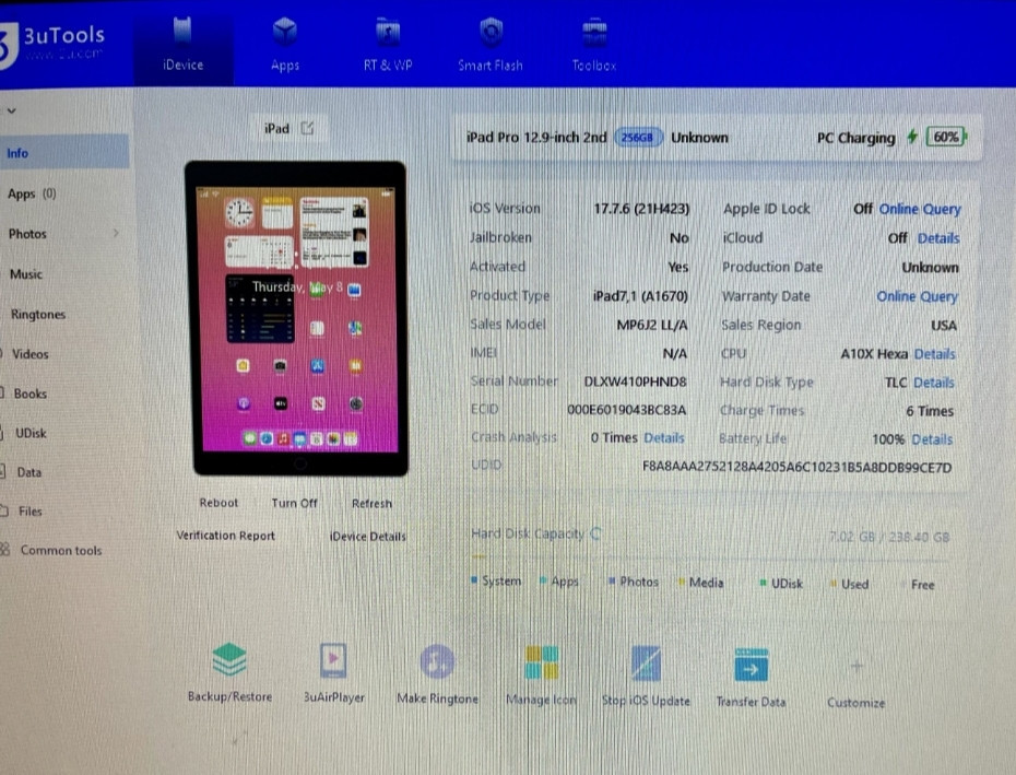 Планшет iPad Pro 12.9, 256Gb. (2-Gen) АКБ 100% 120Hz. Rose. Харьков - изображение 1