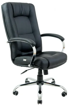 Офісне Крісло Керівника Richman Alberto Fly 2230 Хром М1 Tilt Чорний Київ