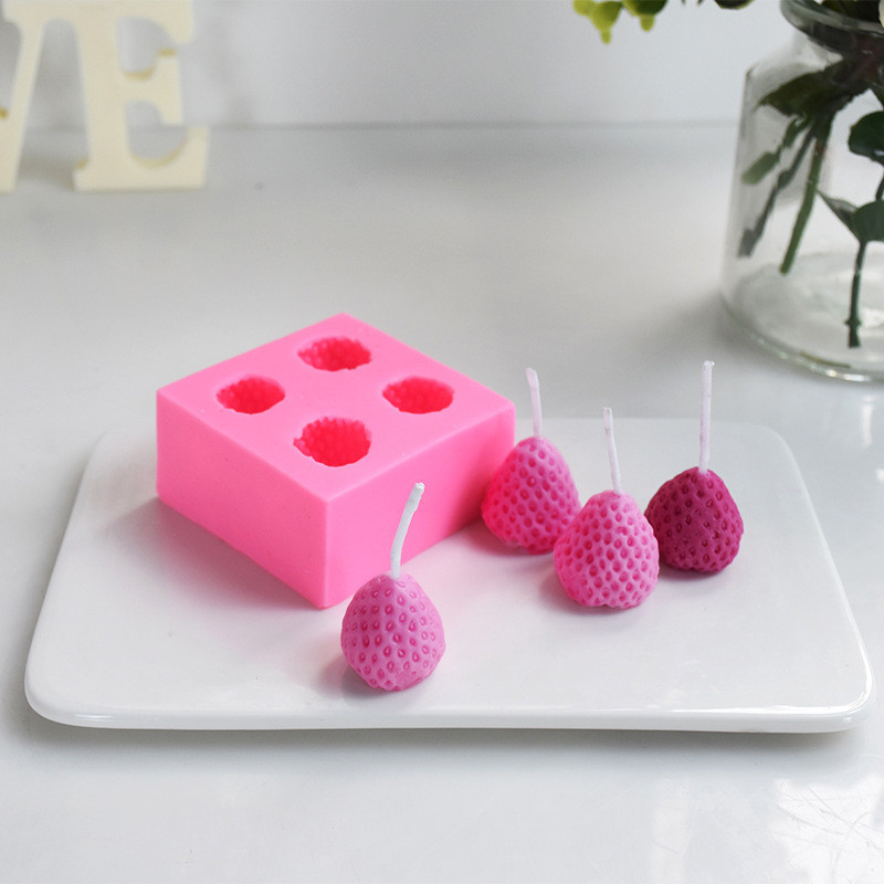 Молд силиконовый Клубника 50 на 50 мм розовый Киев - изображение 8