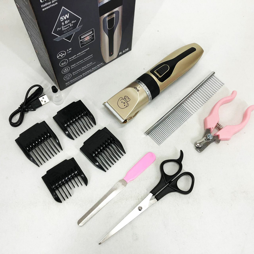 Машинка для стрижки собак и кошек триммер машинки для груминга RAF R.436 набор для стрижки животных NZ-19 Львов - изображение 2