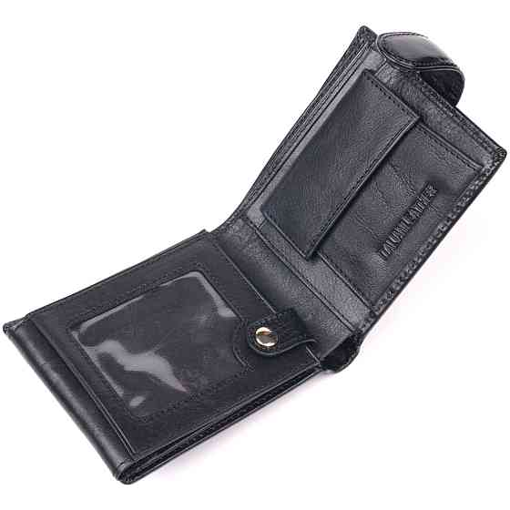 Классический мужской бумажник из натуральной кожи ST Leather 19407 Черный Киев