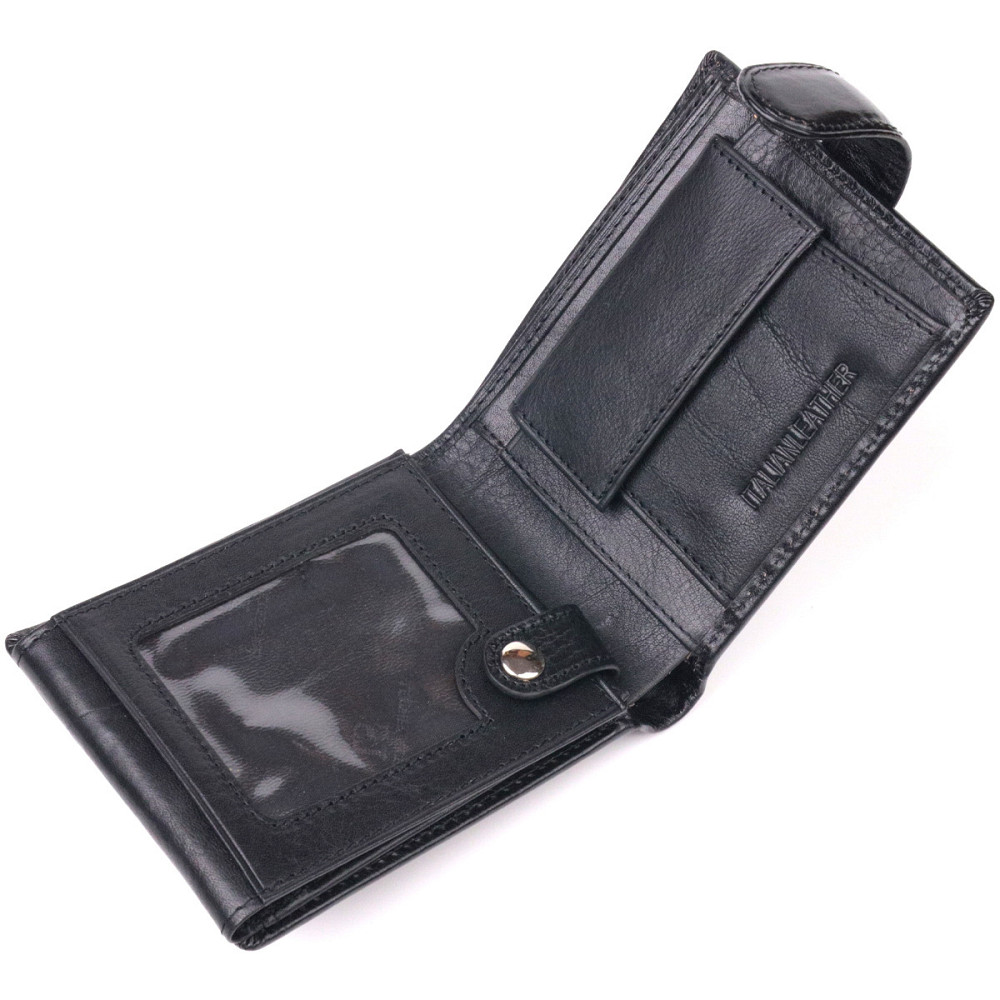 Классический мужской бумажник из натуральной кожи ST Leather 19407 Черный Киев - изображение 6