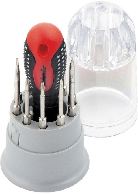 Отвертка для точных работ Fusion с насадками, 11 пр. в пласт. пенале, 3-х комп. рукоятка MATRIX Полтава - изображение 1