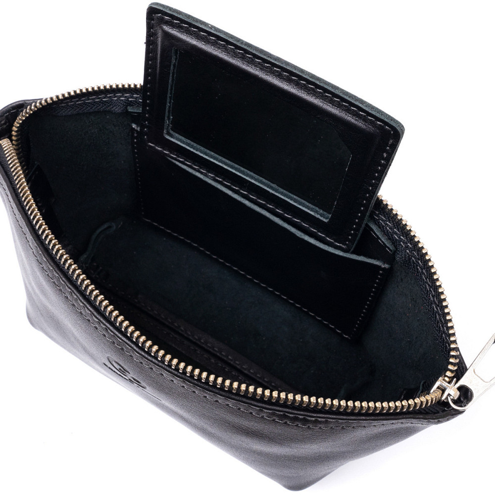 Женская косметичка из кожи Amelin GRANDE PELLE 11302 Черная Киев - изображение 7