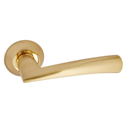 Ручка дверна на круглій розетці R10.080 AL SB/PB KEDR Житомир - изображение 1