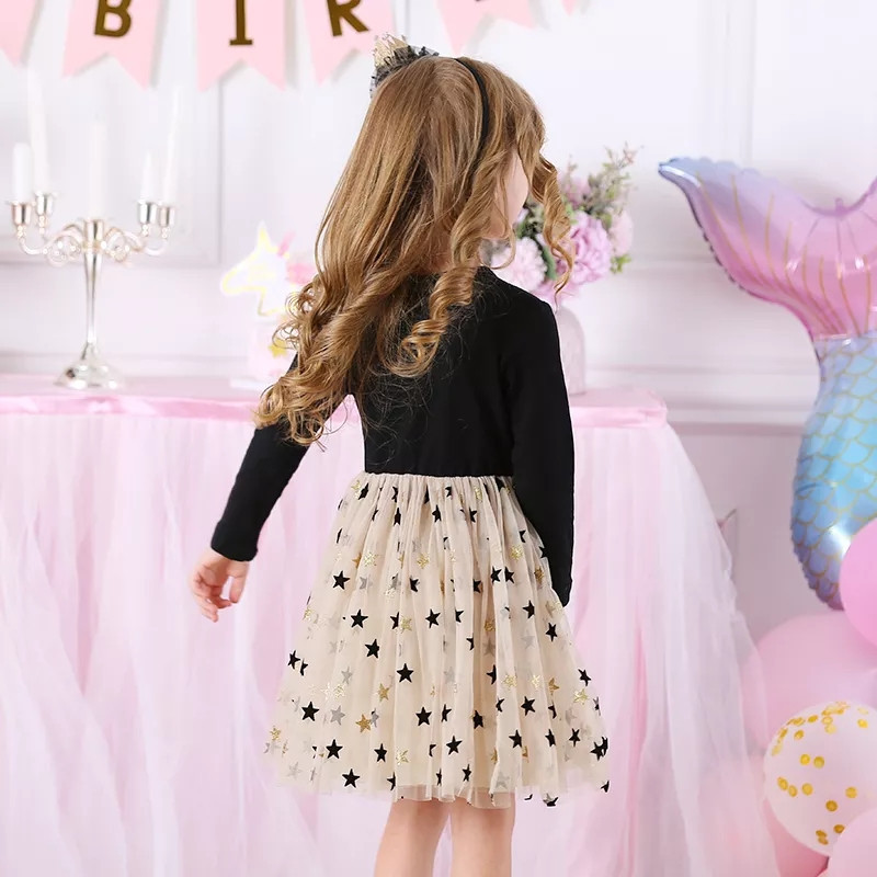 Детское платье со звездочками бежево-черный Киев - изображение 2