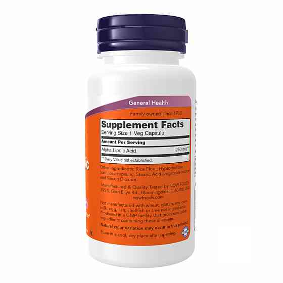 Альфа-ліпоєва кислота Now Foods Alpha Lipoic Acid 250 mg 60 vcaps Київ