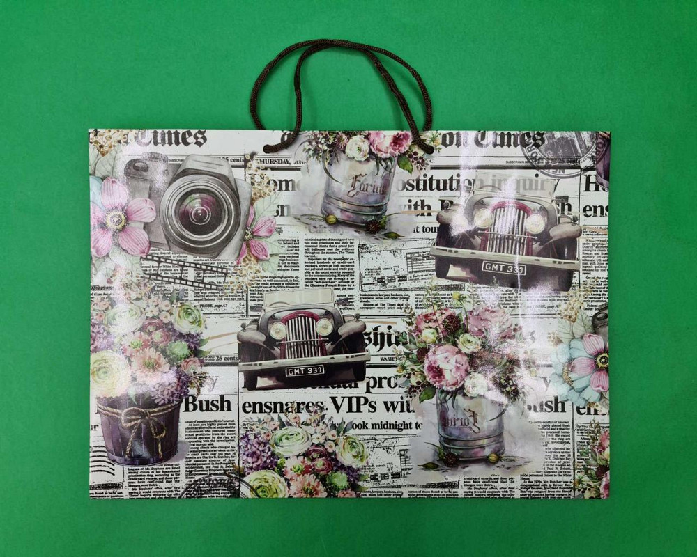 Паперовий великий горизонтальний пакет 36/22/10 (артBG-100) (12 шт.) Харків - фото 2