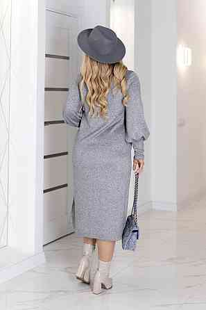 Элегантное ангоровое платье миди с разрезом Ellite 54-56, Серый Киев