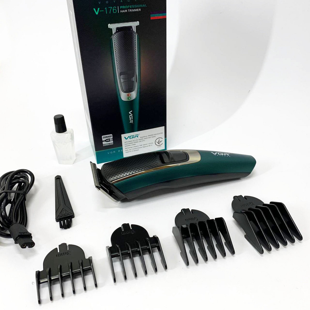 Набір для стрижки волосся на акумуляторі VGR V-176, Електромашинка для волосся, Тример бездротовий WI-90 Львів - фото 6