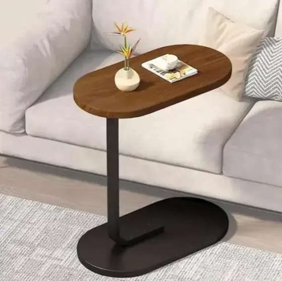 Прикроватный столик Stenson с деревянной столешницей и металлическим основанием 28×45×60 см Коломия