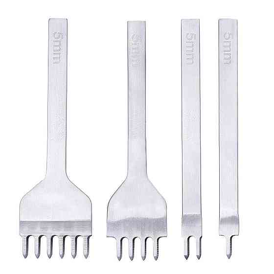 Набор ромбовидных пробойников для кожи 4 шт, шаг 5 мм Киев