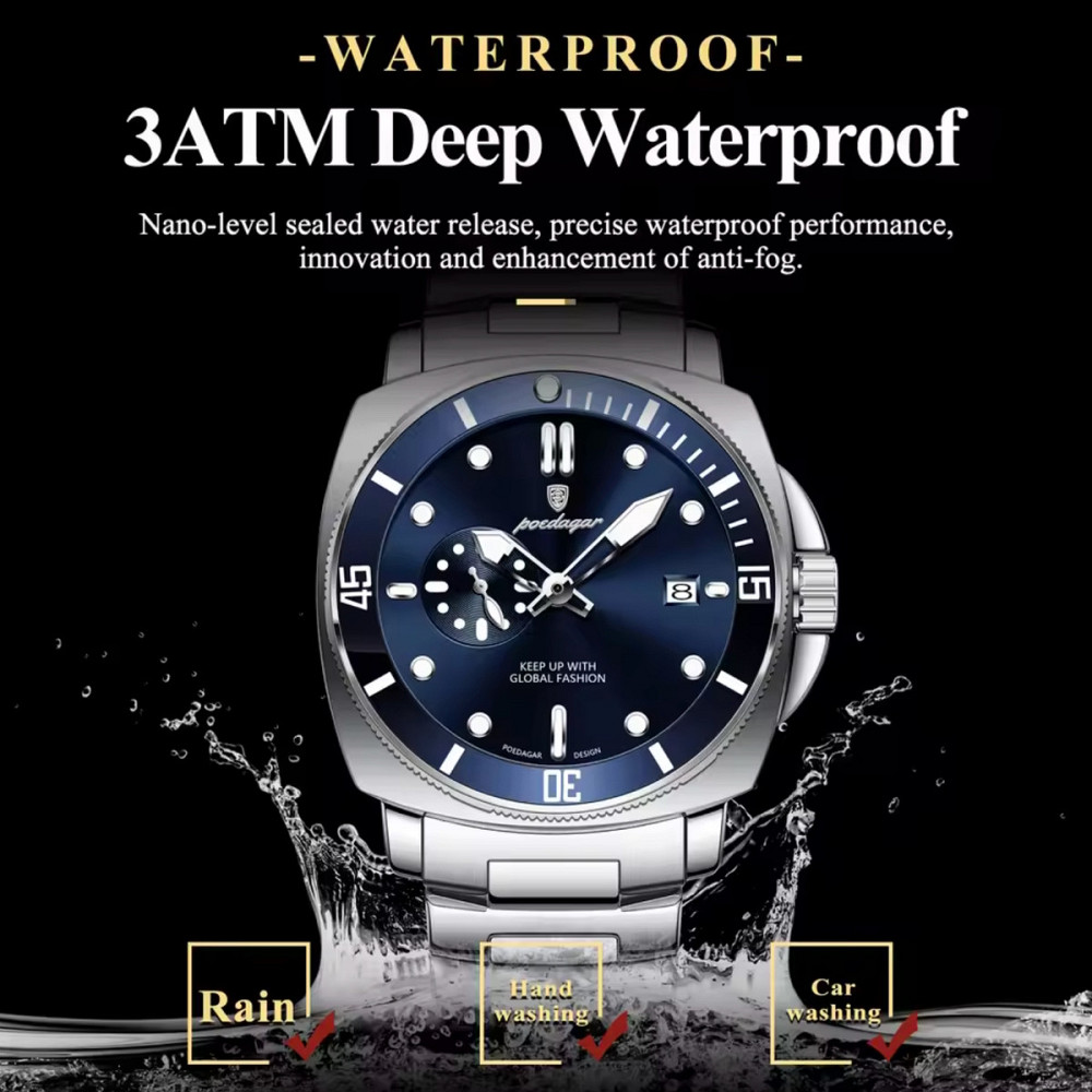 Часы мужские наручные кварцевые Poedagar Lion Серебристый Винница - изображение 19