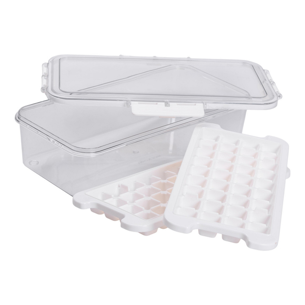 Контейнер для заморозки льда с крышкой 72 отсека 30.5х16х7.5 см пищевой контейнер пластиковый Бежевый HP-27-9 Киев - изображение 6