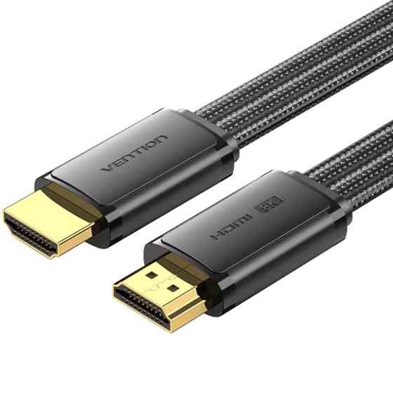 Кабель HDMI M - M, 2.0 м, V2.1, 8K 60Гц, плаский з обплетенням, Vention Винница