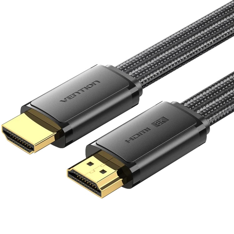 Кабель HDMI M - M, 2.0 м, V2.1, 8K 60Гц, плаский з обплетенням, Vention Винница - изображение 1