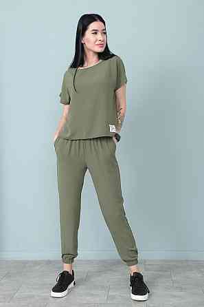 Літній костюм зі штанами на резинці "My day" оптом | Норма і батал Хакі, 42-44 Київ