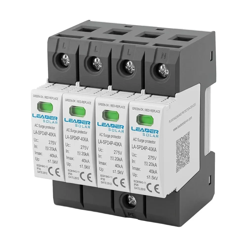 Обмежувач напруги Leader LA-SPD4P-40KA (3P+N) 275V AC під DIN-рейку (42-00271) Киев - изображение 2