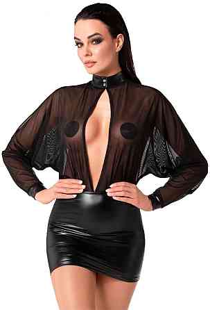 Платье Noir Handmade F348 Powerwetlook and tulle dress - S Sex Aura Київ