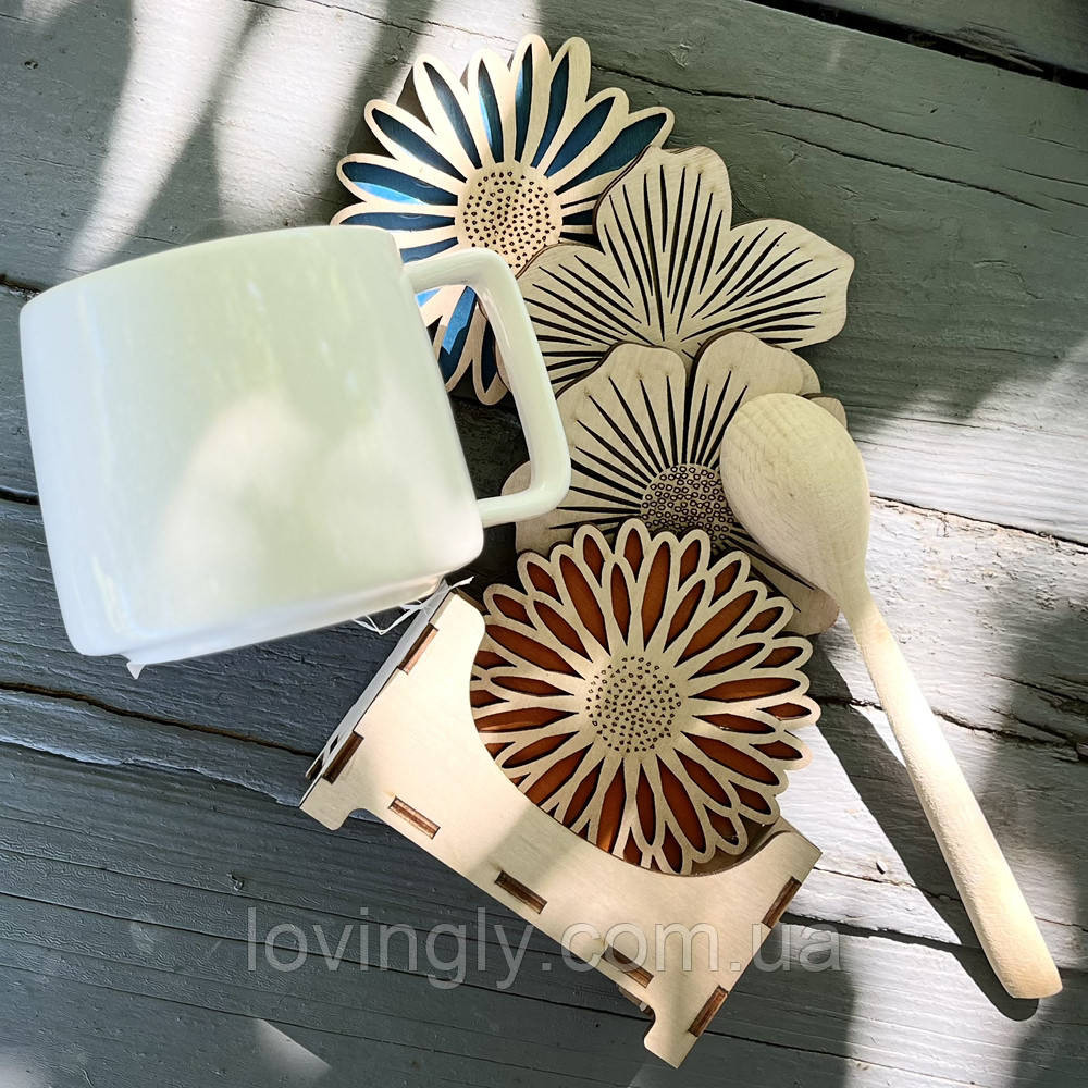 Набор подарочный: чашка, крем-мёд, свеча, чай в деревянном боксе Ирпень - изображение 5