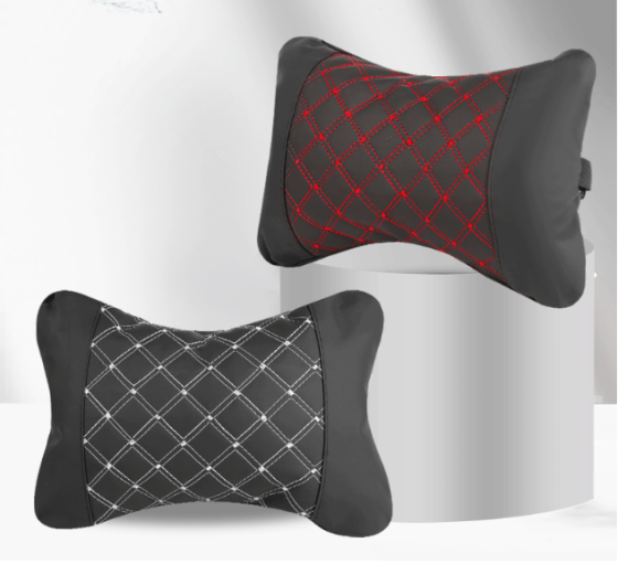 Подголовник  в авто, подушка под голову для автокресла КРАСНАЯ/БЕЛАЯ нитка Кременчуг
