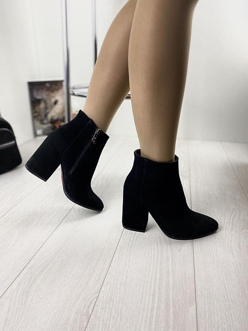 Nivelle Черевики жіночі демісезонні весна-осінь чорні з натуральної замші на підборах р. 36, 37 Коломия - фото 5