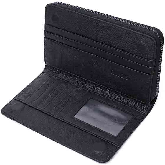 Чоловічий клатч із блоком для карт з натуральної шкіри ST Leather 22694 Чорний Київ