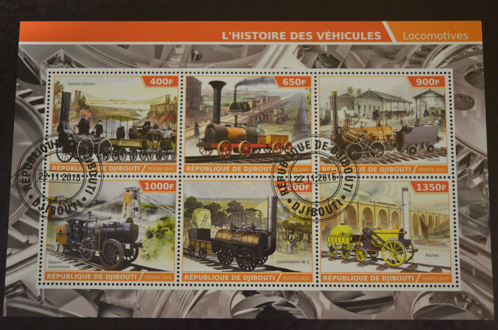 Джибуті. Марки. Особистості. Транспорт. Блок. 2015 рік (В-4) Полтава - фото 1