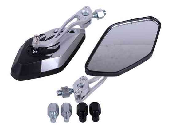 Дзеркала з перехідниками 2064 сірі з чорним (комплект) - АМ Мукачево