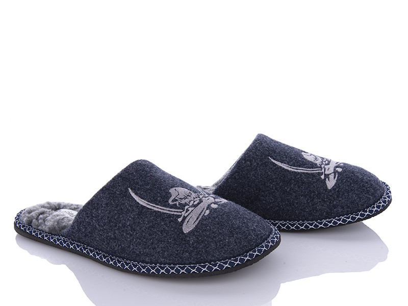 Тапочки чоловічі кімнатні PaGo Козак овчина сині гурт роздріб Одеса - фото 4