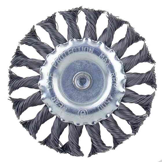 Щітка дротяна дископодібна Ø100мм хвостовик Ø6мм (стала кручена) SIGMA (9023101) Рівне