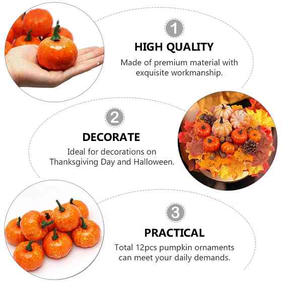 Маленькие тыквы на Хэллоуин 12 штук 45 мм оранжевый Киев