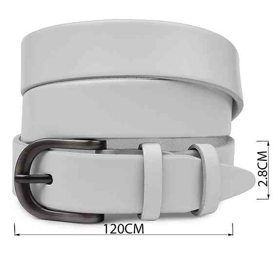 Современный гладкий женский ремень Vintage 20788 Белый Киев