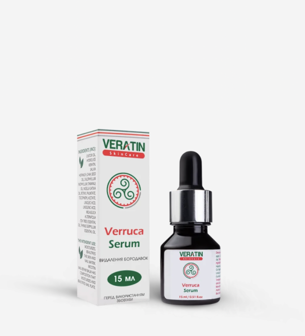 Сыворотка Verruca от бородавок и папиллом (Вератин Веррука), Flosvita, Veratin Skin Care, 15мл. флакон з пипеткой Харьков - изображение 2
