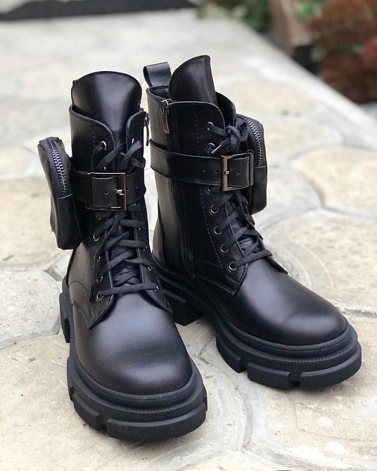 Черевики жіночі M.KRAFT чорні натуральна шкіра зимові висота 18см (4267) Коломия - фото 3