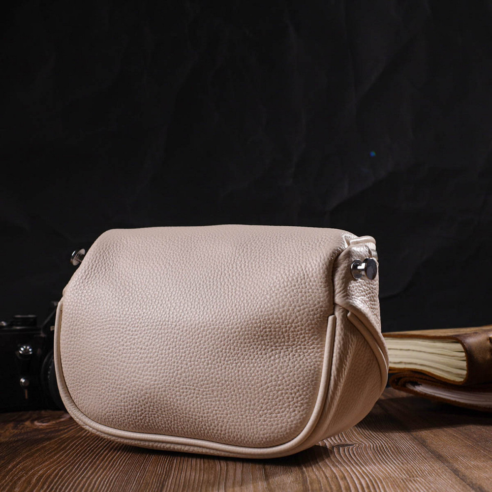 Сучасна жіноча сумка через плече з натуральної шкіри 22115 Vintage Біла Київ - фото 9