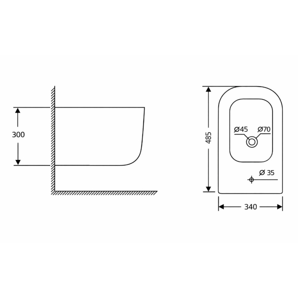 Біде підвісне Qtap Gemini 485×340×300 мм, White QTTAU28W49120 Київ - фото 2