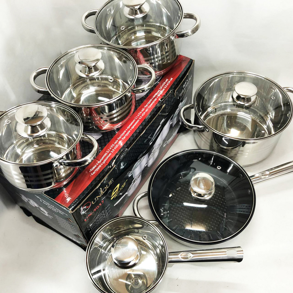 Набор кастрюль для плит UNIQUE UN-5037 12шт, Набор кастрюль-сотейников посуды для любых плит NF-22 Львов - изображение 2