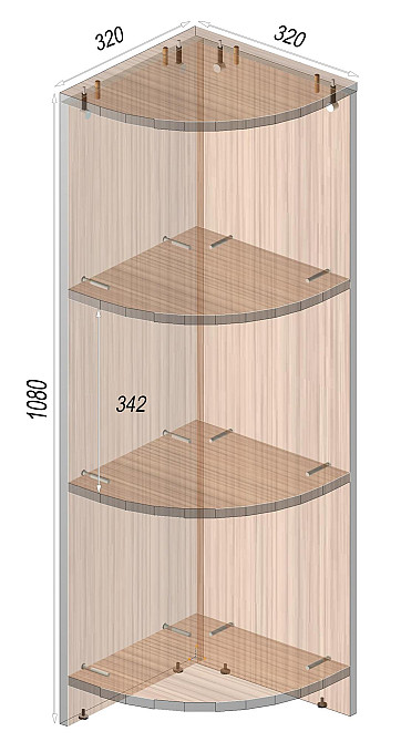 Тумба офисная ОКМ-1 угловая, Дуб Крафт Білий, 320/320/1080 Львов - изображение 3