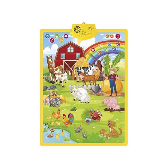 Дитячий плакат навчальний "У дідуся Івана на фермі" FT 0020, 5 режимів гри Вінниця