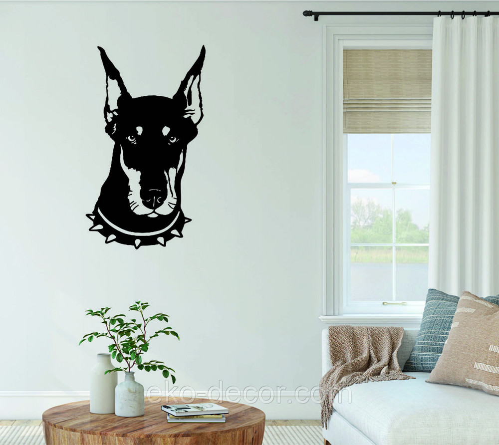 Декоративное настенное Панно «Доберман», Декор на стену 70*40 см, Черный Киев - изображение 9
